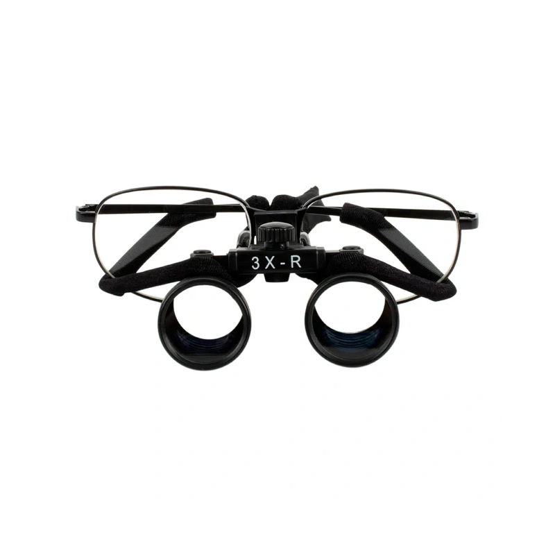 CM3.0X + Titanium frame - бинокулярные лупы системы Flip-up на оправе черного цвета, увеличение 3.0х | Ymarda (Китай)