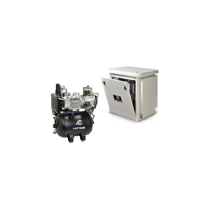 Cattani AC300 45-238 - безмасляный компрессор для 3-х стоматологических установок, c осушителем, с кожухом, с ресивером 45 л, 238 л/мин | Cattani (Италия)