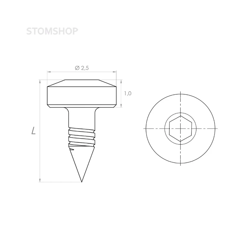 PS-01-27/25 - пин стоматологический гибридный, 3.7 мм, 25 шт. | EndoCarbon (Россия)