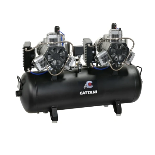 Cattani AC610 150-330 - безмасляный стоматологический компрессор для CAD/CAM, трехцилиндровый, с 2-мя осушителями, с ресивером 150 л, 330 л/мин | Cattani (Италия)