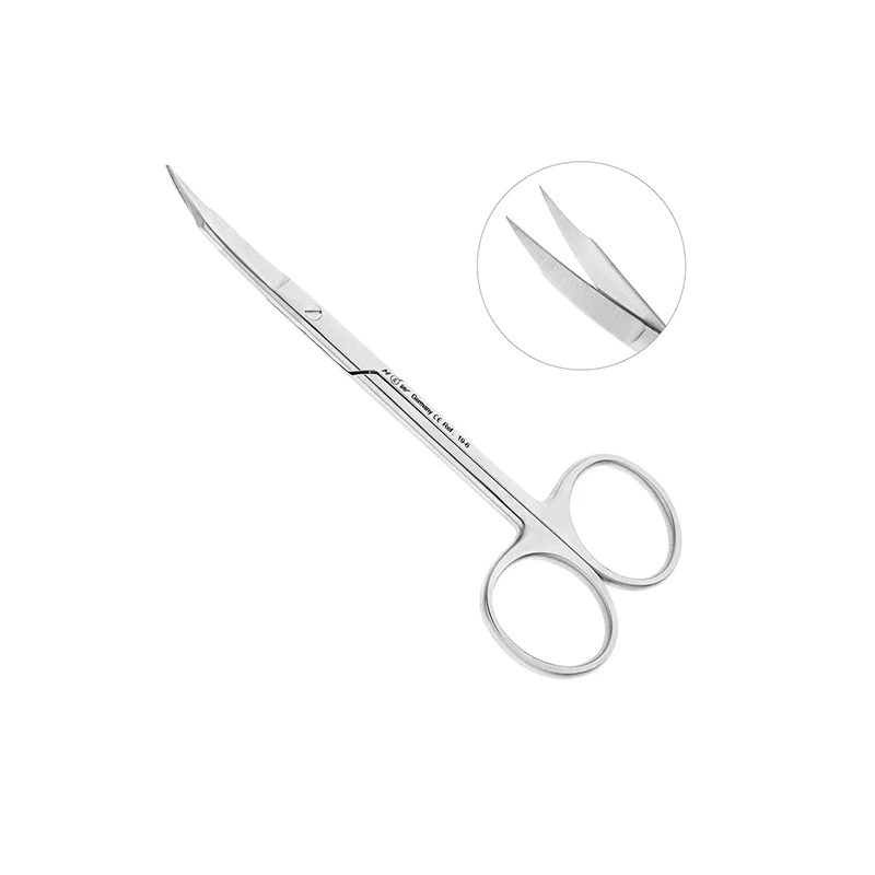 Ножницы хирургические изогнутые Goldmann-Fox, 125 мм | HLW Dental Instruments (Германия)