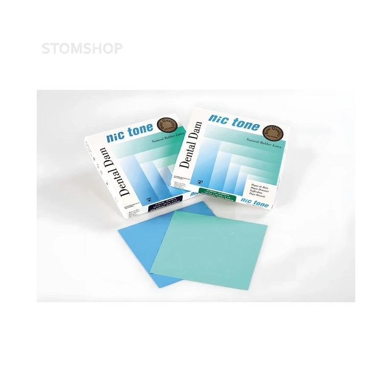 Nic Tone Dental Dam Blue - латексный коффердам с нейтральным запахом, цвет синий, размер 152x152 мм, 36 шт. | MDC Dental (Мексика)