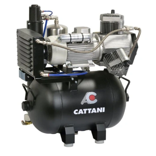 Cattani AC310 45-165 - безмасляный стоматологический компрессор для CAD/CAM, трехцилиндровый, c осушителем, с ресивером 45 л, 165 л/мин | Cattani (Италия)