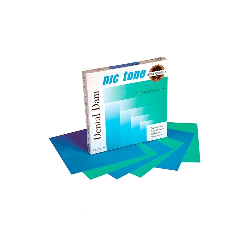 Nic Tone Dental Dam Green - латексный коффердам с нейтральным запахом, цвет зеленый, размер 152x152 мм, 36 шт. | MDC Dental (Мексика)