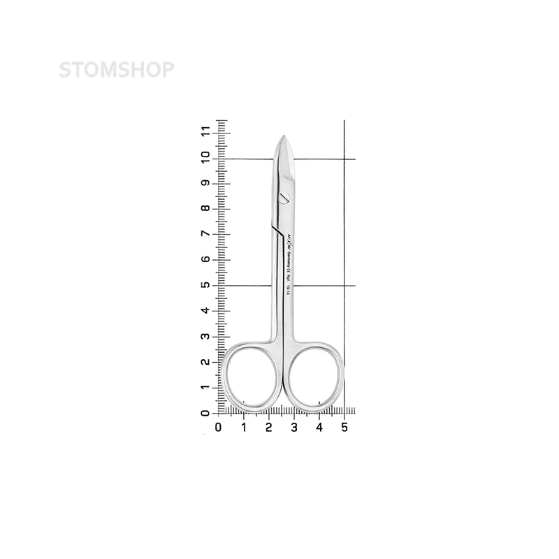 Ножницы коронковые прямые, 100 мм, зубчатые | HLW Dental Instruments (Германия)