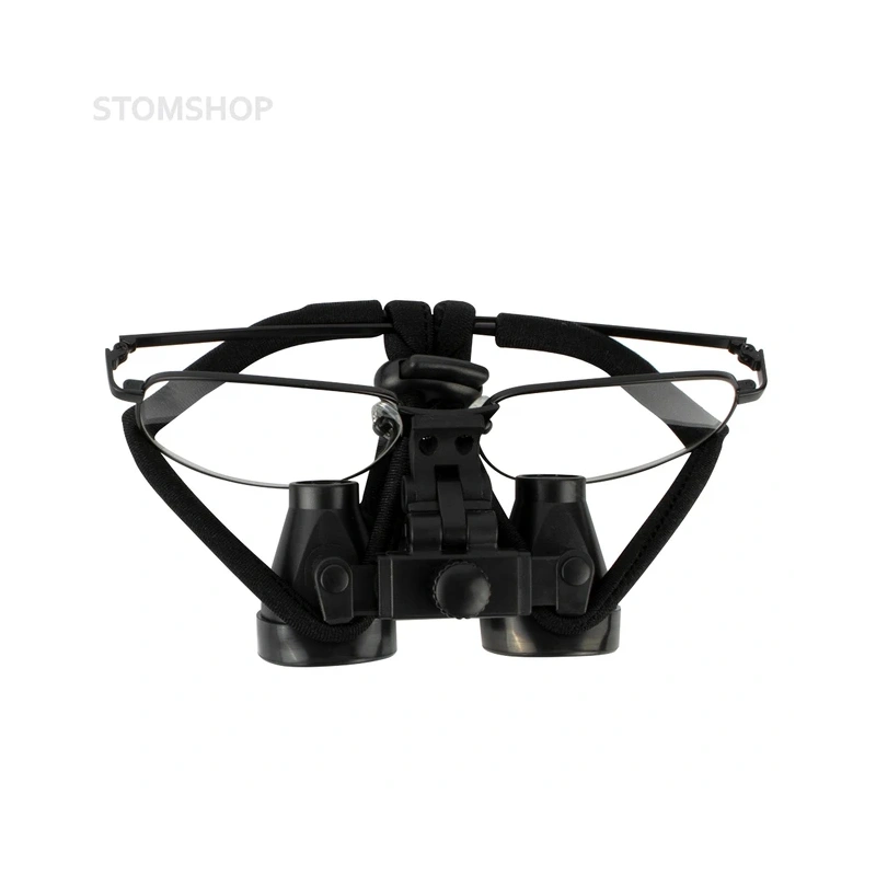 CO3.5X + Titanium frame - бинокулярные лупы системы Flip-up на титановой оправе, увеличение 3.5x, черный цвет | Ymarda (Китай)