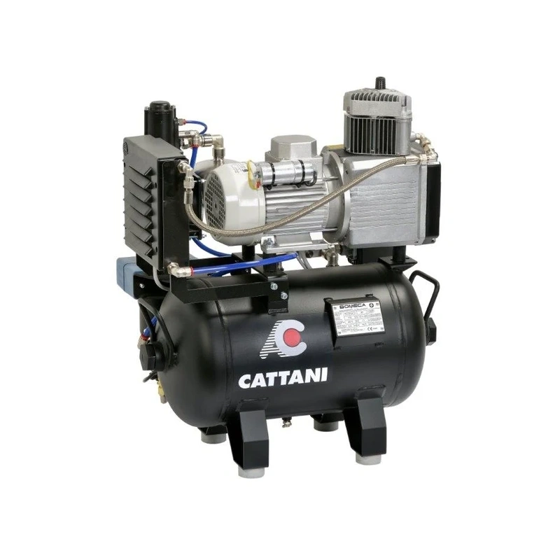 Cattani AC100ND 30-67 - безмасляный компрессор для одной стоматологической установки, без осушителя, с кожухом, с ресивером 30 л, 67,5 л/мин | Cattani (Италия)