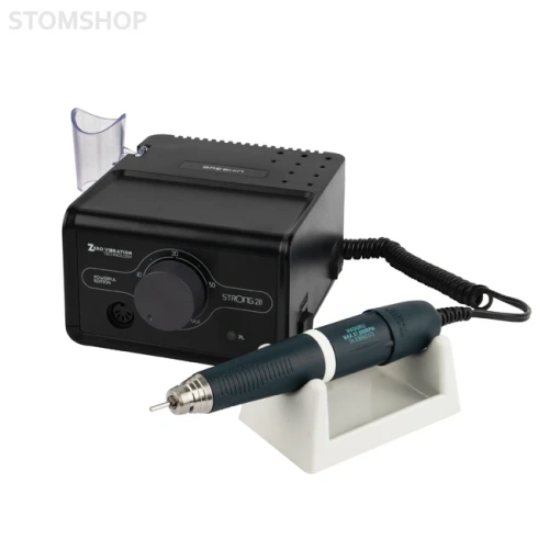 STRONG 211 H400RU Black - аппарат для маникюра с педалью, 37000 об/мин | Saeshin (Ю. Корея)