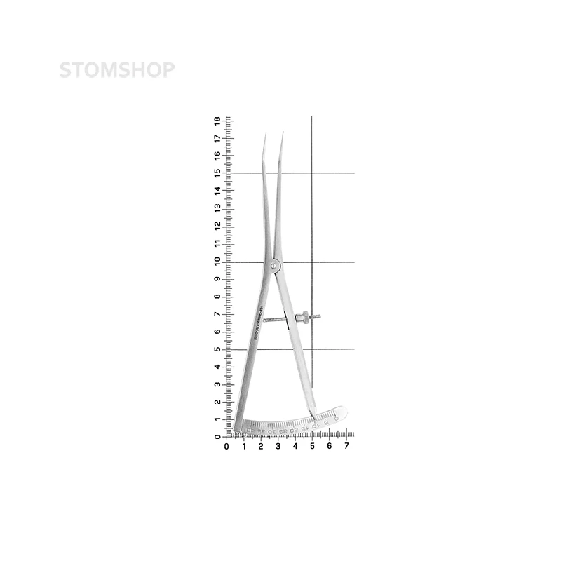Кронциркуль изогнутый, 0-40 мм, 17 см | HLW Dental Instruments (Германия)