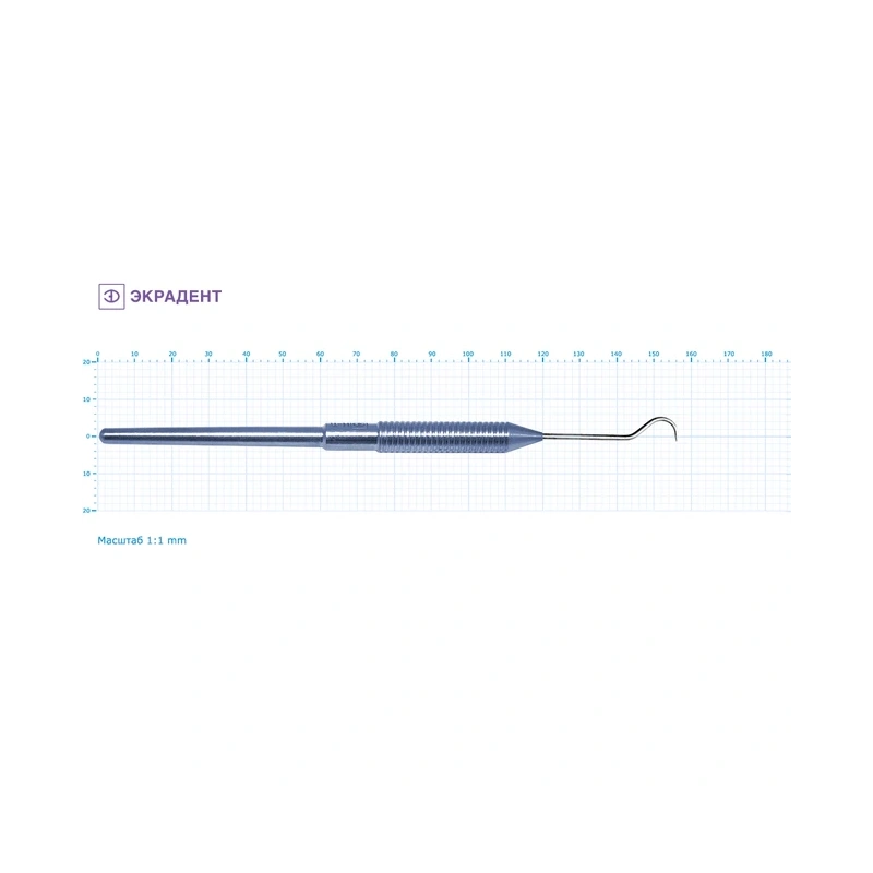 01-07 - зонд стоматологический серповидный малый | Экрадент (Россия)