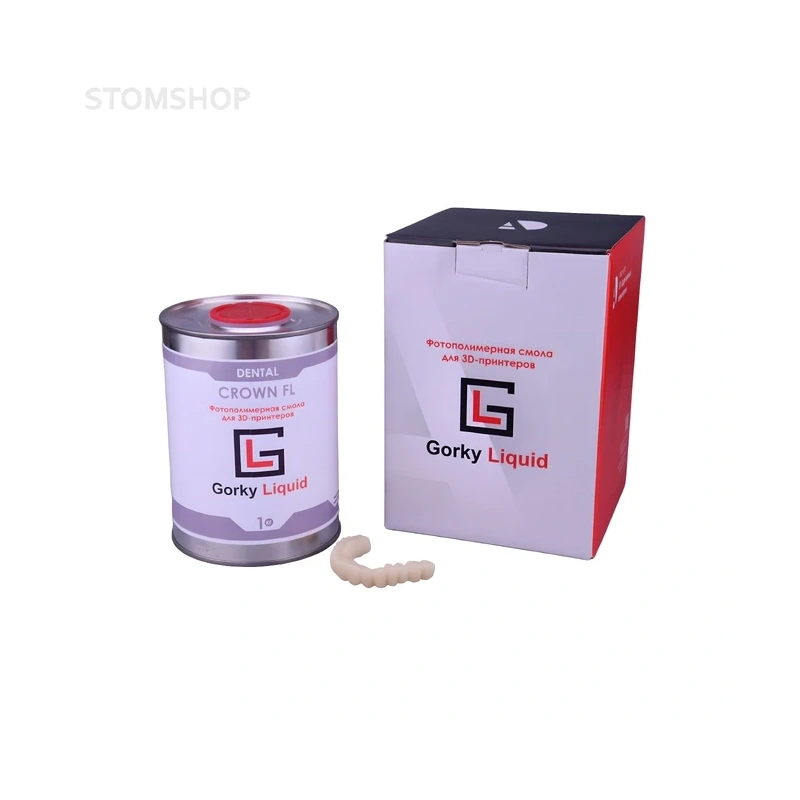 Gorky Liquid Dental Crown FL SLA - фотополимерная смола для стоматологии, цвет А1-А2, А2, А3 по шкале Вита, 1 кг | Gorky Liquid (Россия)