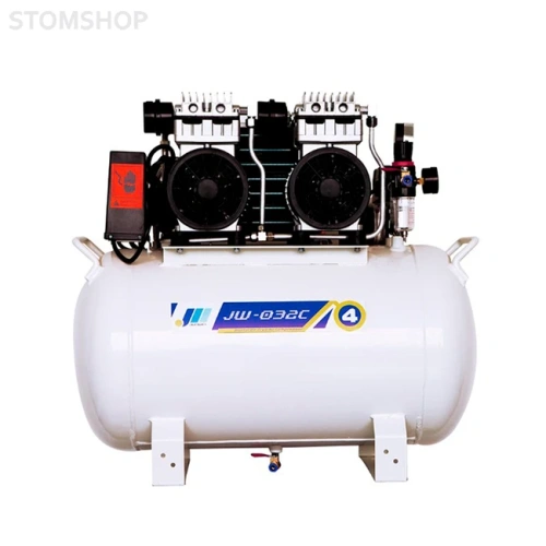 JW-032C - безмасляный компрессор для двух стоматологических установок, с ресивером 60 л, без кожуха, 200 л/мин | Junwei (Китай)