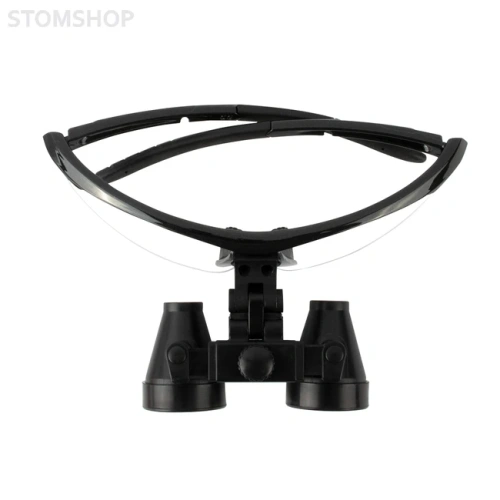 CM3.5X + BP frame - бинокулярные лупы системы Flip-up, увеличение 3.5x, усиленная спортивная оправа черного цвета | Ymarda (Китай)